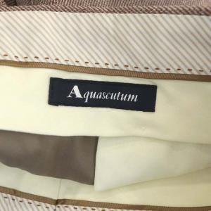 Aquascutum ワイドパンツ ストレート ミックスウール センタープレス 10 ワインブラウン