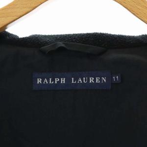 RALPH LAUREN ダウンジャケット アウター 総裏地 ジップアップ 11 黒 ブラック