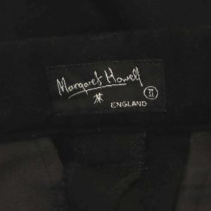 MARGARET HOWELL ウール ストレートパンツ スラックス タック センタープレス 2 ブラック