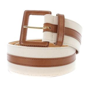 22AW キャンバスコンビ BELT ベルト 切替 べージュ 茶色 ブラウン