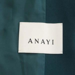 ANAYI 22AW ウールツイルダブル ジャケット テーラード 総裏地 金ボタン 36 ダークグリーン