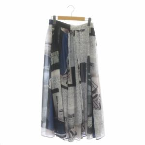 AMERI GEOMETRY ART 3WAY DRESS スカート ロング フレア マルチカラー