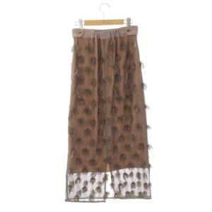 Ameri VINTAGE アメリ AMERI MOTIF PENCIL SKIRT ペンシルスカート タイトスカート ロング レース M オレンジ グレー