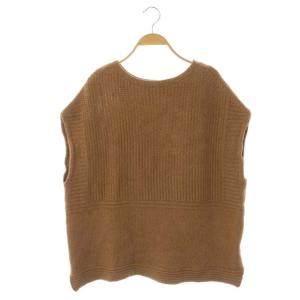 20AW ピュアキャメル ノースリーブプルオーバー ニット ベスト S キャメル