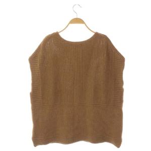 GALERIE VIE 20AW ピュアキャメル ノースリーブプルオーバー ニット ベスト S キャメル