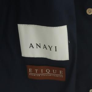 ANAYI タフタギャザーブルゾン ジャケット ジップアップ 34 紺 ネイビー