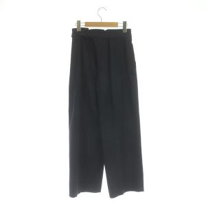 ANAYI ドライオックスワイドパンツ タック ベルト付 34 紺 ネイビー