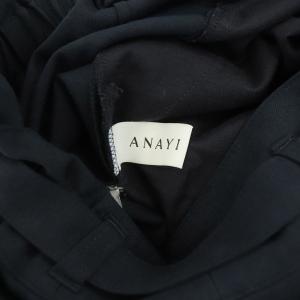 ANAYI ドライオックスワイドパンツ タック ベルト付 34 紺 ネイビー