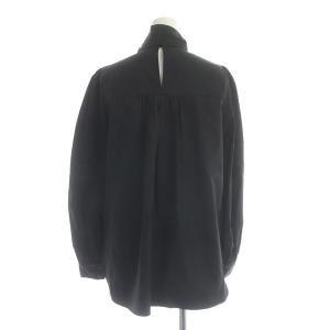 ANAYI 21AW コンパクトコットンボウタイ ブラウス 長袖 プルオーバー パフスリーブ 36 ブラック