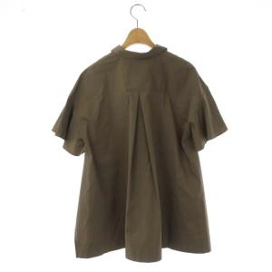 ANAYI アナイ 22SS タイプライターフレア袖ブラウス シャツ 七分袖 フレア プルオーバー 36 カーキ