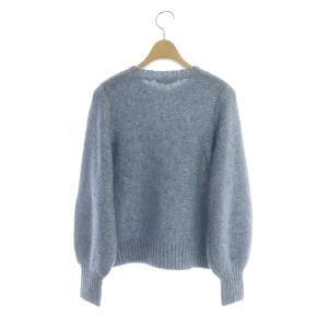 ANAYI 20AW ラメスパンコールプルオーバー ニット セーター 長袖 クルーネック 36 ブルー