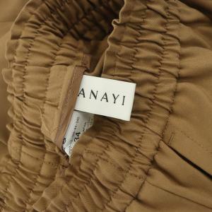 ANAYI 20AW ギャバストレッチドロストパンツ テーパード イージー 34 ブラウン