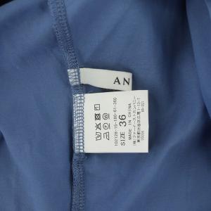 ANAYI 21AW ハイゲージ天竺パフスリーブプルオーバー ブラウス カットソー 半袖 切替 36 青 ブルー