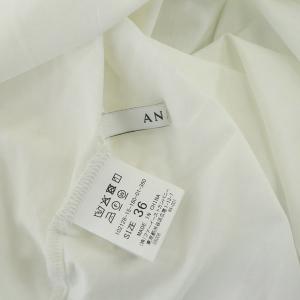 ANAYI 21AW ハイゲージ天竺パフスリーブプルオーバー カットソー 半袖 切替 36 白 ホワイト