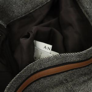 ANAYI 21AW ホームスパンビットツキスカート ロング 34 チャコールグレー