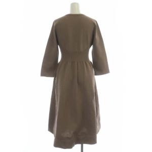 CELFORD 20AW Vネックホールガーメントワンピース ニット ロング フレア 長袖 38 モカ