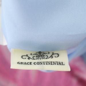 GRACE CONTINENTAL ワンピース フローラル刺繍 ノースリーブ ストレート 膝丈 ボートネック 38 グレーブルー