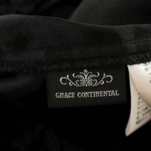 GRACE CONTINENTAL フレアスカート レースパッチ ロング 36 黒 ブラック