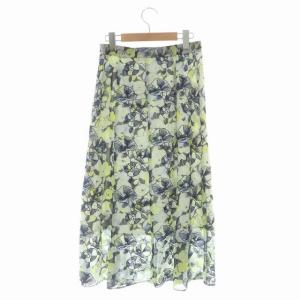 GRACE CONTINENTAL 20AW フラワープリントマーメードスカート ロング フレア シアー 総柄 刺繍 38 マルチカラー