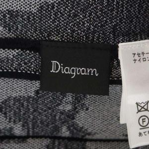 Diagram GRACE CONTINENTAL 21SS バイカラーフラワー ワンピース ニット ロング ノースリーブ 36 黒 白 ブラック ホワイト