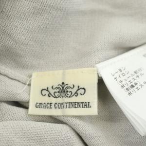 GRACE CONTINENTAL ニット セーター 長袖 袖刺繍チュール プルオーバー Vネック 36 グレー