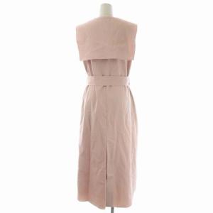 ebure 22SS ボタニカルコットンセーラーカラーワンピース ノースリーブ 38 スモークピンク