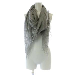 Faliero Sarti ストール 大判 カシミヤ スパンコール フリンジ グレー