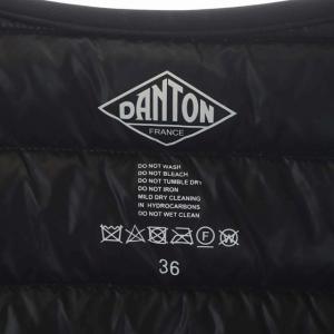 DANTON ノーカラーダウンジャケット アウター36 ブラック jd-8748