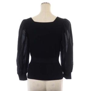 Diagram GRACE CONTINENTAL 22SS セットアップ シアーニット セーター 七分袖 フレアスカート ベルト付き 36 ブラック