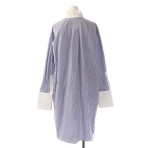 sacai 17-03315 プリーツシャツドレス ワンピース ストライプ レース 2 ネイビー