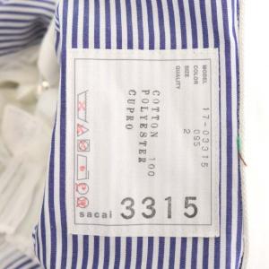 sacai 17-03315 プリーツシャツドレス ワンピース ストライプ レース 2 ネイビー