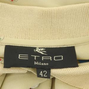 ETRO ポロワンピース ロング フレア 半袖 ステンカラー ペイズリー 花柄 シルク 42 マルチカラー