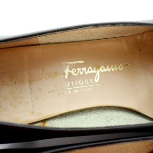 Salvatore Ferragamo パンプス ガンチーニ チャンキーヒール レザー 5.5 23cm 黒 ブラック