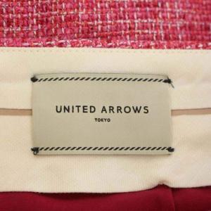 UNITED ARROWS ツイード テーパードパンツ ジッパーフライ 40 ビビットピンク