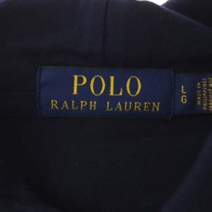 POLO RALPH LAUREN ポロベアカットソー パーカー 長袖 フード プリント プルオーバー LG ネイビー