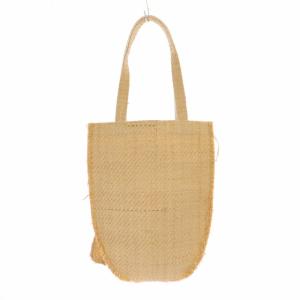 LUDLOW ビッグリボンストロートートバッグ ハンドバッグ  茶 ベージュ