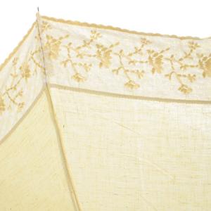 FENDI 日傘 折り畳み傘 リネン レース 刺繍 黄色 イエロー