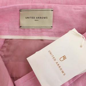UNITED ARROWS リネン テーパードパンツ タック 40 ピンク