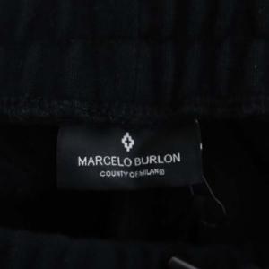 Marcelo Burlon サイドロゴ スウェットパンツ テーパード イージー M 黒 ブラック
