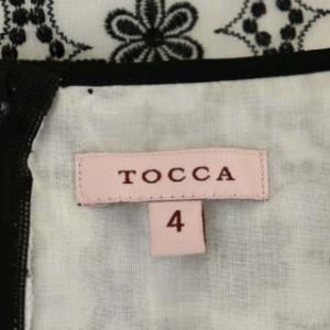 TOCCA 洗える LITTLE ANGEL ブラウス プルオーバー 半袖 刺繍 4 黒 白 ブラック ホワイト