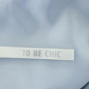 TO BE CHIC ウエストリボン タックフレアスカート ひざ丈 40 水色 ライトブルー