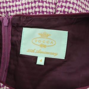 TOCCA 25周年 CANDY TWEED ドレス ワンピース 膝丈 ノースリーブ ツイード 4 パープル