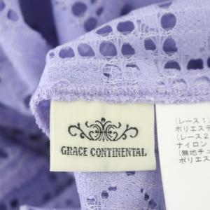 GRACE CONTINENTAL 20AW レースパッチワークトップ ブラウス フレンチスリーブ レーススリーブ クルーネック 総レース プルオーバー 38