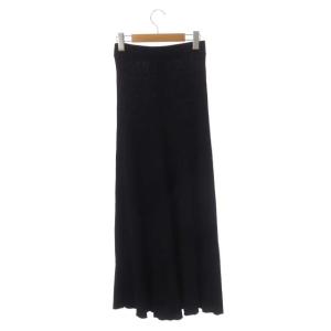 Diagram GRACE CONTINENTAL フレアリブニットスカート ロング セミフレア 金ボタン 36 黒 ブラック