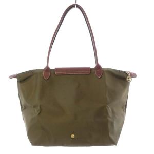 Longchamp LE PLIAGE SHOPPING トートバッグ 折り畳み ナイロン レザー 茶色 ブラウン