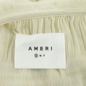 Ameri VINTAGE アメリ AMERI SHIRRING PLEATS DRESS ワンピース ロング シャーリング プリーツ 長袖 S アイボリー