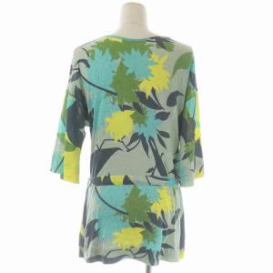 Emilio Pucci Vネック 七分袖 ニットカットソー 七分袖 総柄 ドロスト I40 マルチカラー