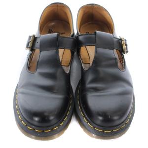 Dr.Martens POLLEY Tバーシューズ レザー UK4 23cm 黒 ブラック