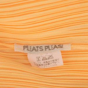PLEATS PLEASE ISSEY MIYAKE イッセイミヤケ ISSEY MIYAKE プリーツブラウス カットソー 長袖 プルオーバー オフネック 4 オレンジ