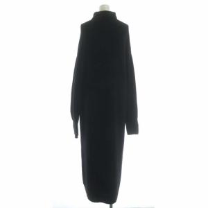 Plage 21AW ファインウールハイネックニットワンピース ロング 長袖 ブラック